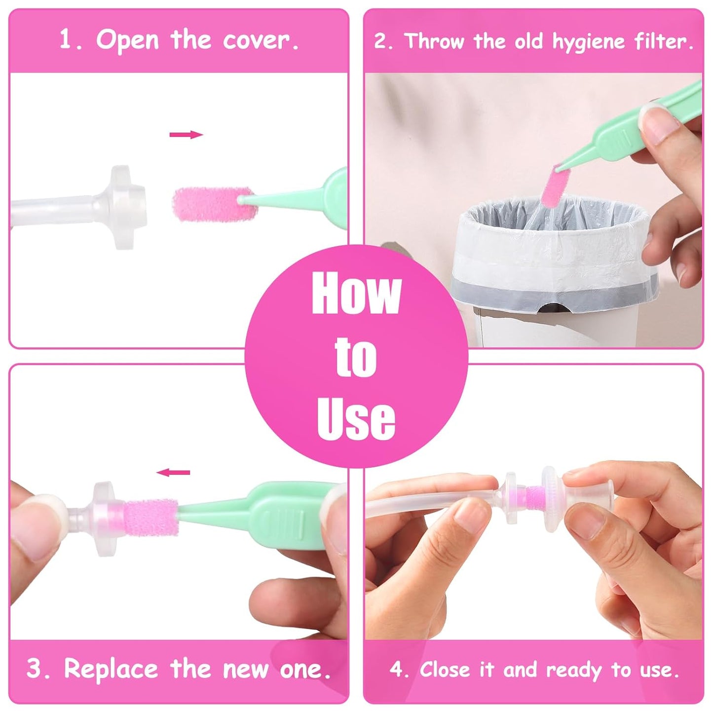 Replacement for Nosefrida Nasal Aspirator Filters, 200-Pack of Premium Nasal Aspirator Hygiene Sponges, with Nose Cleaning Tweezers (Red,200 Count)