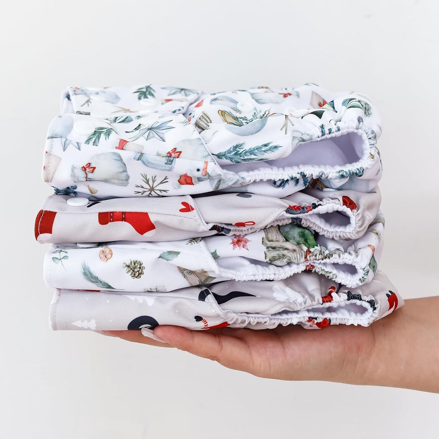 HappyFlute 9 Sets Newborn Baby Cloth Pocket Diapers Adjustable Reusable for Baby Boys and Girls(6-33 pounds,0-3 Years),One Wet Bag+4Diapers and 4Inserts
