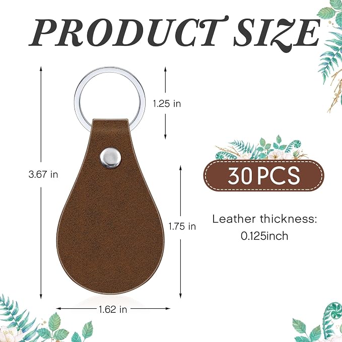 Taiyin 30 Pcs Leather Key Fob Kit
