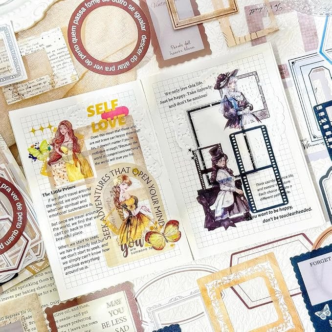 120Pcs PET Decorative Frames Stickers