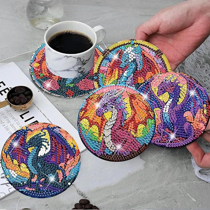 ijbnhd 8 PCS Diamond Art Coasters Kits