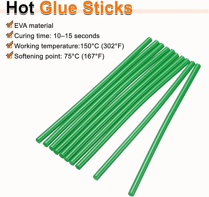 HARFINGTON 10pcs Hot Glue Sticks 0.28" Dia x 7.87" Long EVA Mini Hot Melt