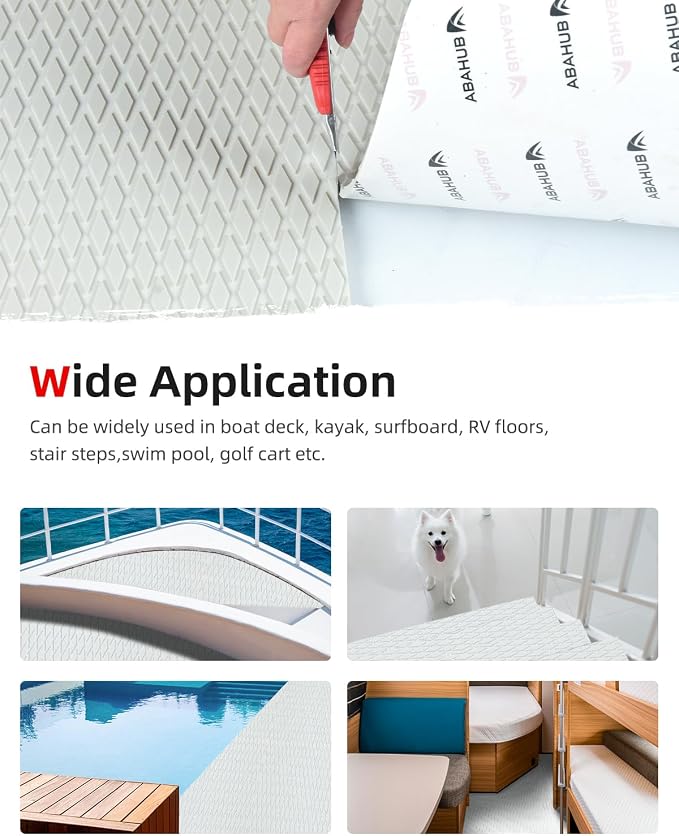 Abahub EVA Foam Boat Flooring Self-Adhesive Decking Surfboard Traction Pad |