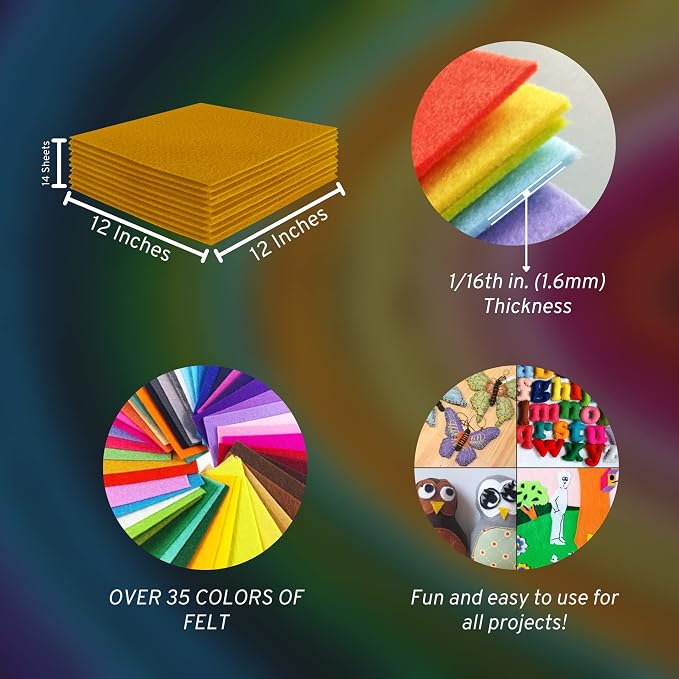 FabricLA Acrylic Felt Sheets for Crafts