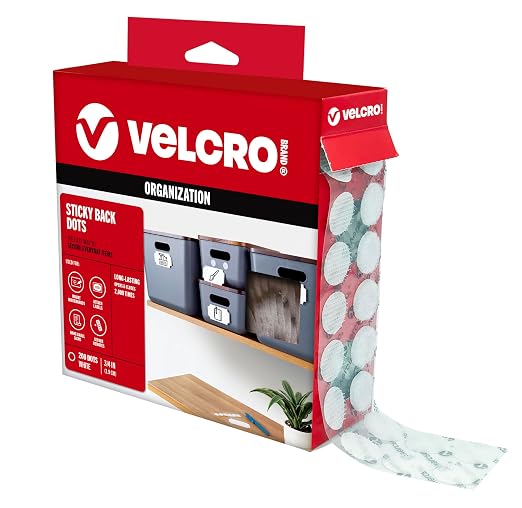 VELCRO Brand Dots with Adhesive White | 200 Pk | 3/4" Circles | Sticky Back