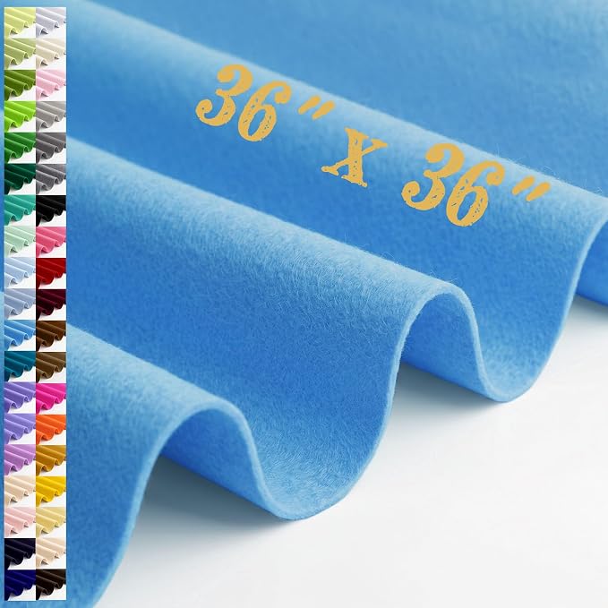 Large Felt Fabric Sheet 36 x 36 Inch, 1.6mm Thick | Soft nonwoven felt