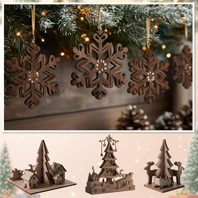 12 Pcs Walnut Color Wood Sheets Plywood Board