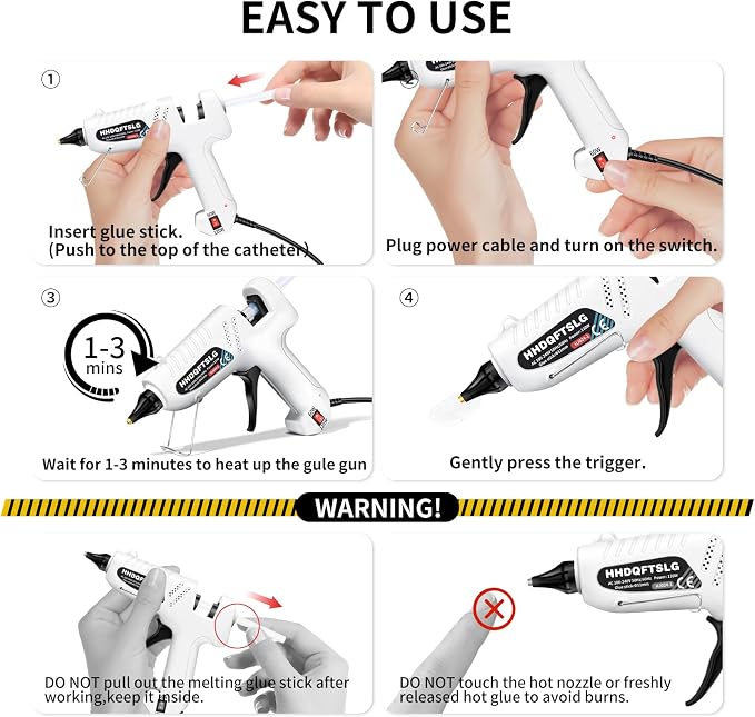 60/120W Full Size Hot Glue Gun Kit, Dual Power Glue Gun