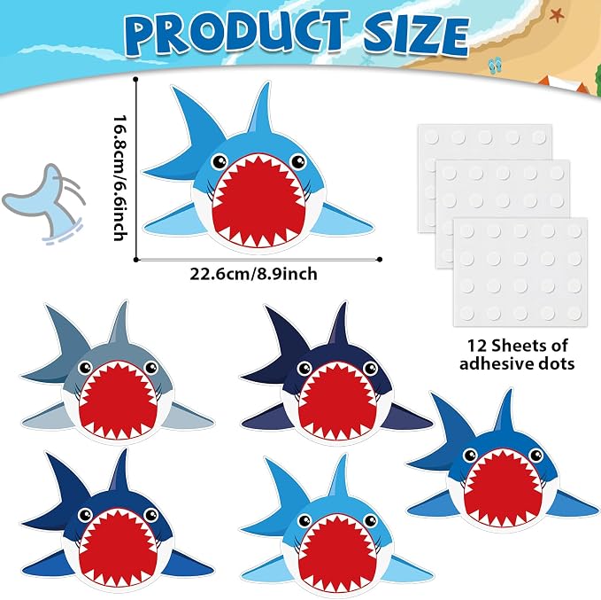 gisgfim 80Pcs Summer Cutouts Shark Decorations Under The Sea Bulletin Board