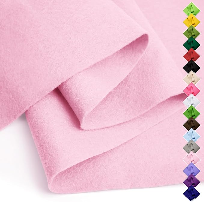 Light Pink Soft Felt Fabric Sheet 18" x 36", 1.6mm Acrylic Craft Felt | Soft