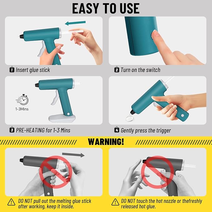 Cordless Glue Gun, Battery Powered,