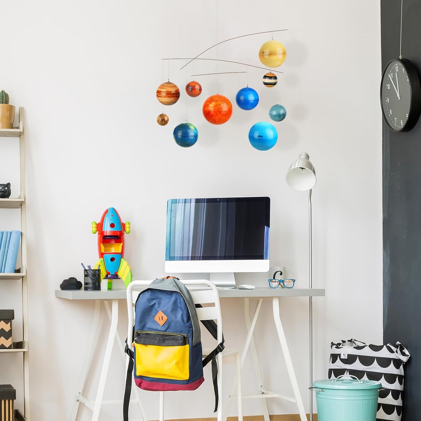 3D Solar System Mobile Hanging Planets Solar System Decor Educational Planets Model Large Space Nursery Decor for Boys Girl Space Themed Gift