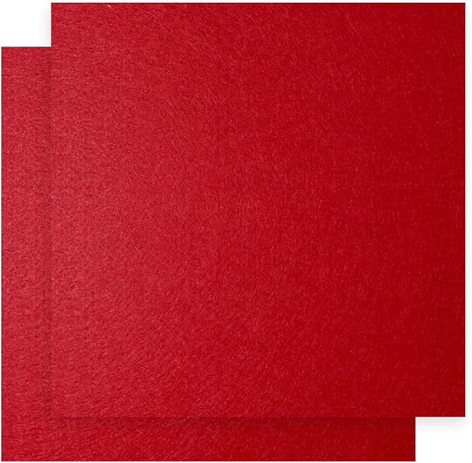 12" x 12" Felt Fabric Sheets for Crafts, Squares Felt Fabric Sheets, 1mm Thick