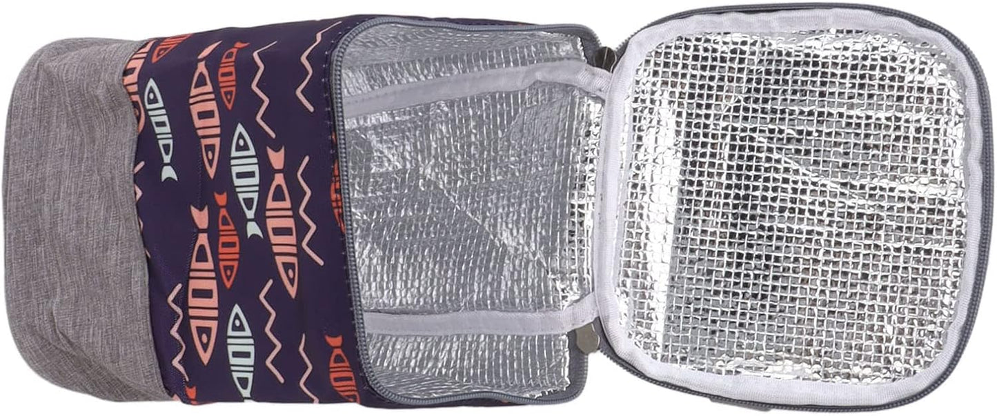 Breastmilk Warmer Cooler Bag, Large Capacity Insulated Baby Bottle Bag Multipurpose for Travel (Fish)
