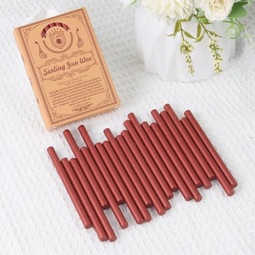 Vintage Red Sealing Wax Sticks, WASOHLING 20Pcs Glue Gun Wax Seal Sticks