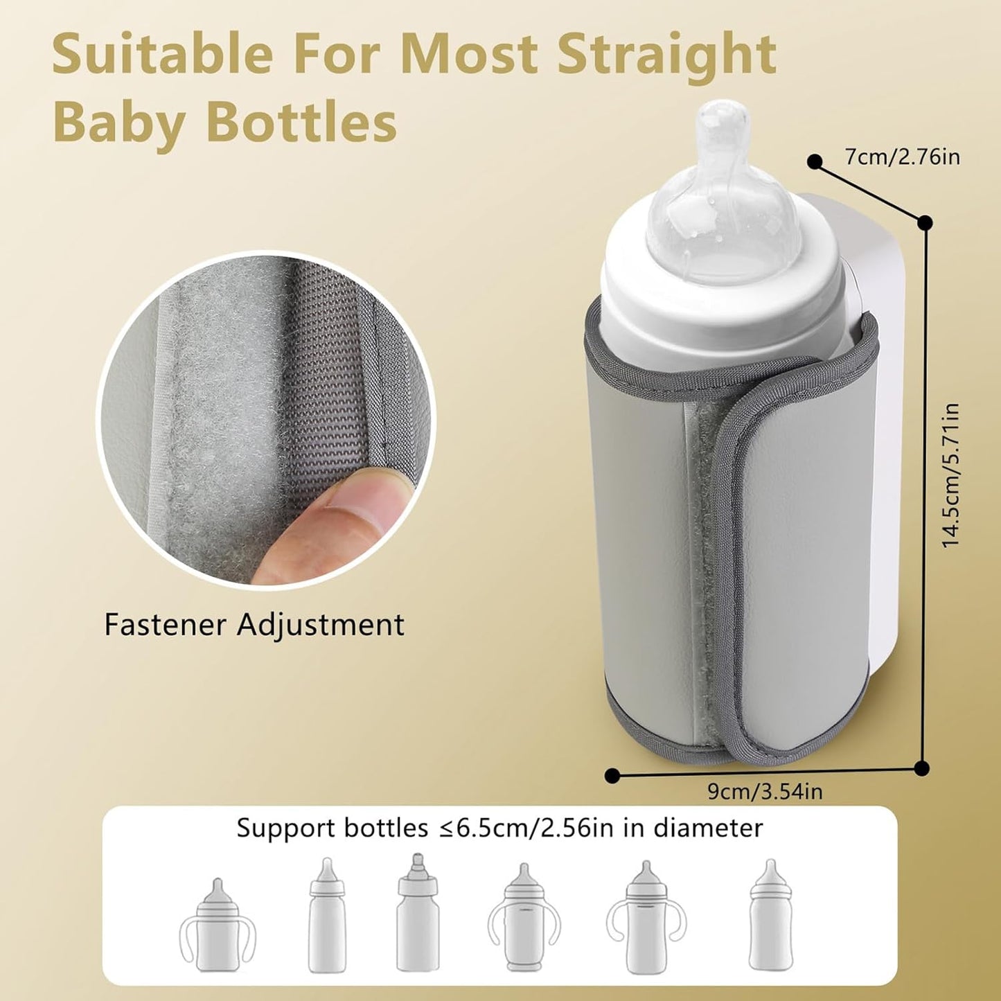 Portable Bottle Warmer for Travel, Baby Bottle Warmer On The Go, Fast Heating, Temperature Digital Display, USB Car Travel Bottle Warmer for Breastmilk and Formula