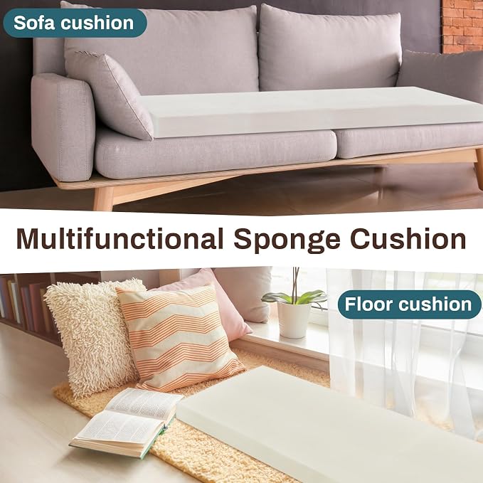 Frienda 1 Pack 36" x 24" x 3" Upholstery High Density Craft Sheets Cushion Foam