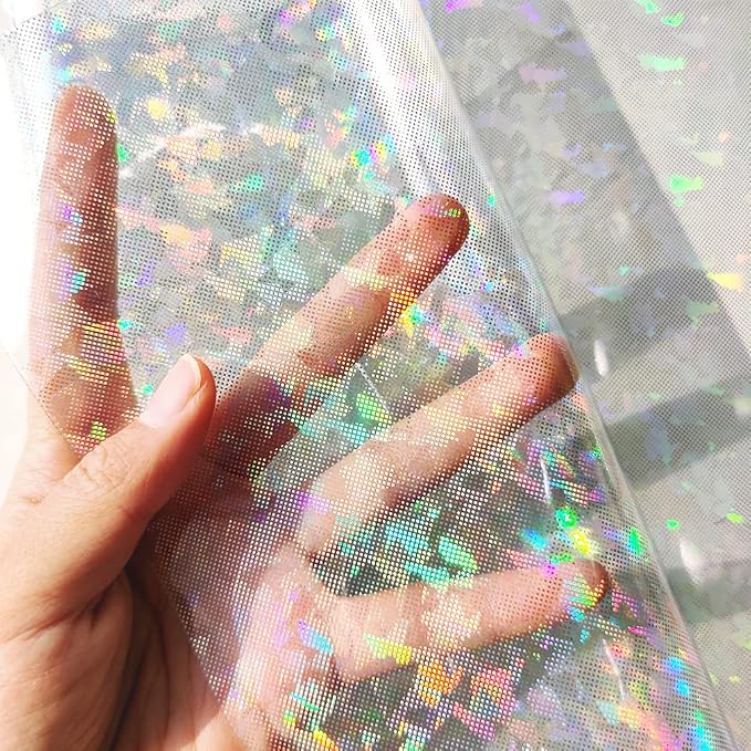 HYANG Transparent Fragment PVC Super Clear Holographic Vinyl Faux Leather