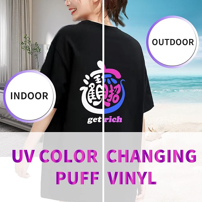 Color Changing Puff Vinyl Heat Transfer, 3D Foaming Heat Transfer Vinyl