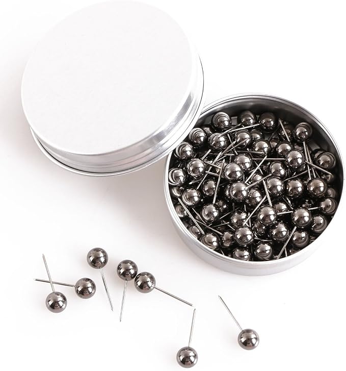 Tupalizy 100PCS 1/4 Inch Small Round Head Map Tacks Pins