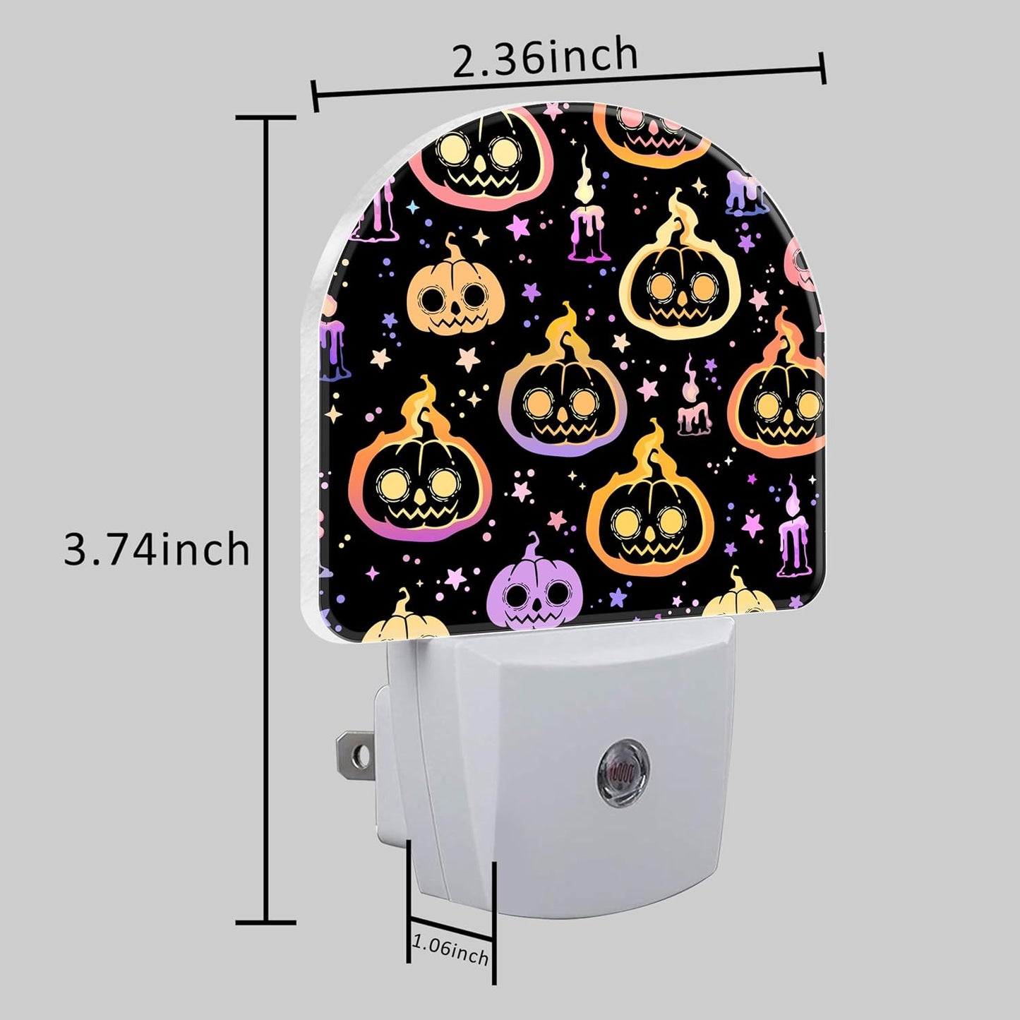 Halloween Burning Pumpkins Candles Night Light for Kids, LED Night Light Plug into Wall with Dusk to Dawn Sensor for Girls Boys Women Room Decor, Hallway, Kitchen, Bathroom, Nursery, Stairs