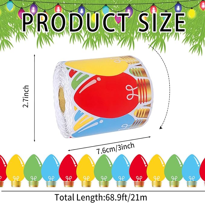 69Ft Christmas Light Bulb Bulletin Board Border Xmas Light