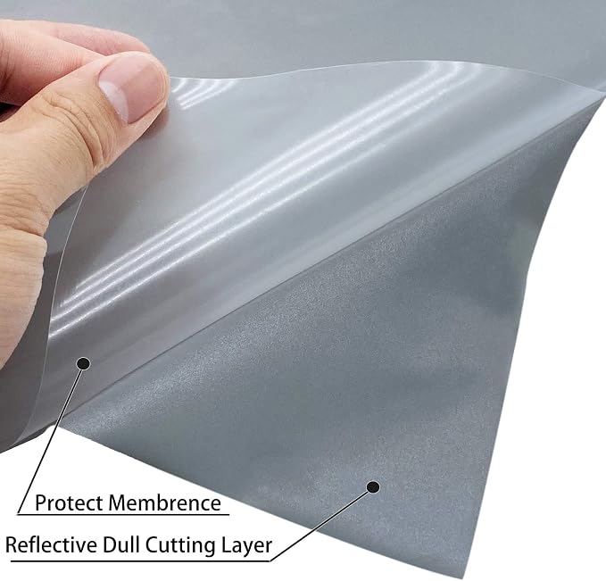 Reflective Vinyl Heat Transfer Vinyl Rolls Silver 12in x 6ft Reflective Iron on