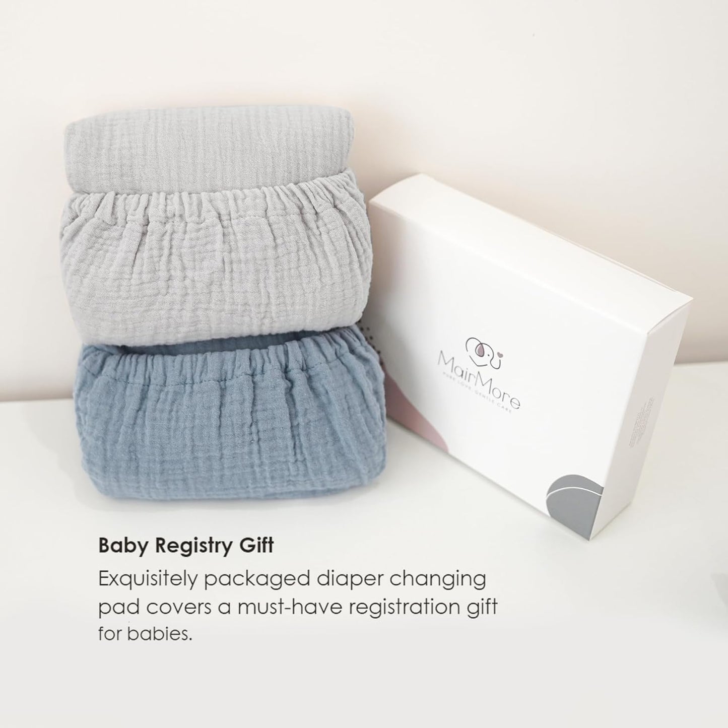 Changing Pad Cover for Neutral Baby Muslin Soft Cotton Diaper Changing Table Pad Cover Changing Pad Sheets for Girls and Boys - 2 Pack