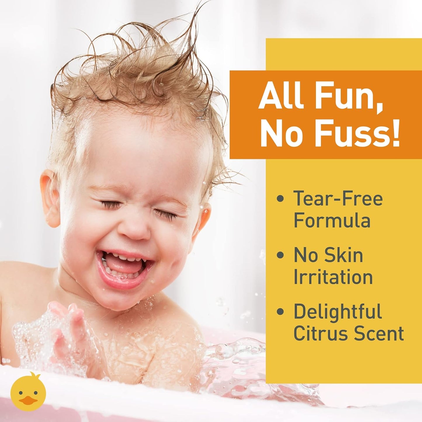 FuzzyDuck Kids Tear Free Shampoo & Body Wash – Natural Hair Products for Kids Made with Aloe, Sea Botanicals & Honey, Boost Moisture & Manageability for All Hair Types (Citrus Medley, 8oz)
