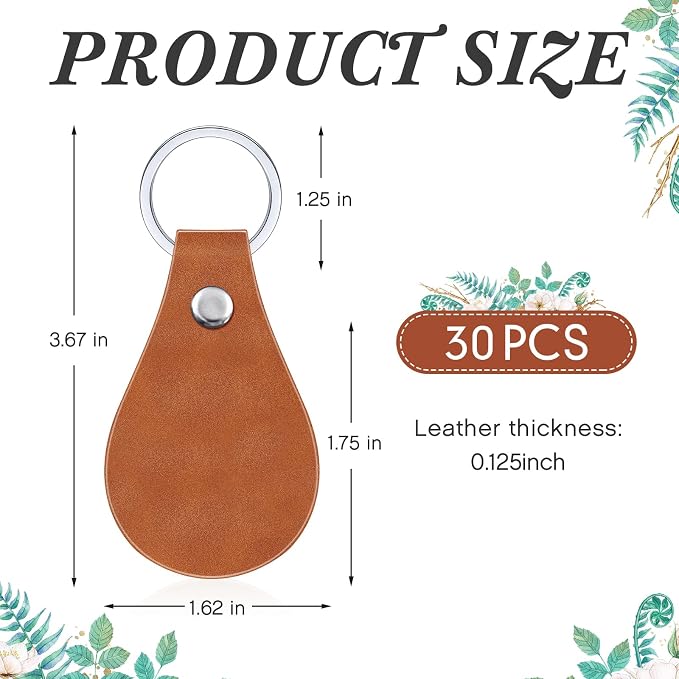 Taiyin 30 Pcs Leather Key Fob Kit