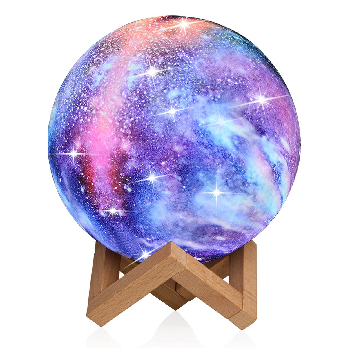 Moon Lamp Kids Night Light Galaxy Lamp - 16 Colors Moon Light with Wood Stand Remote & Touch Control USB Rechargeable Gift for Girls Lover Birthday - 5.9 inch