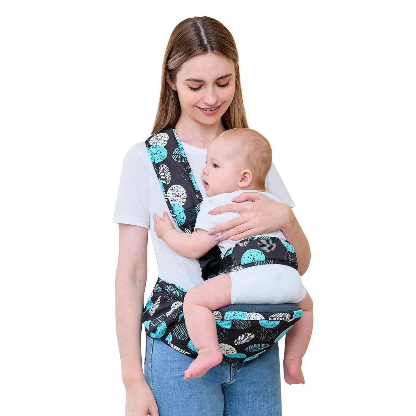 Baby Hip Seat Carrier Baby Waist Stool for Child Infant Toddler with Adjustable Strap Buckle Pocket Soft Inner Huge Storage,Black