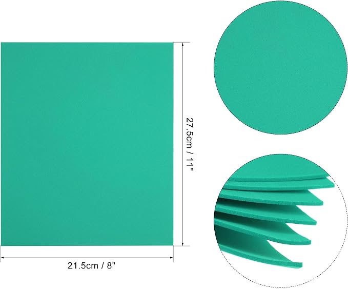 uxcell Dark Green EVA Foam Sheets 11 x 8 inch 1.7mm Thickness