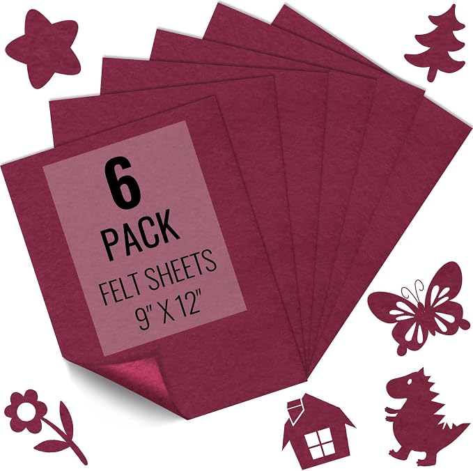 IONTACH 9" X 12" Soft Felt Sheets 1.6mm Thick | Felt Fabric