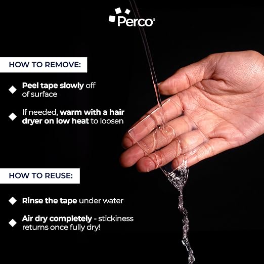 Perco Double Sided Tape Squares, 15 3"x3" Pre-Cut Mounting Squares – Heavy Duty