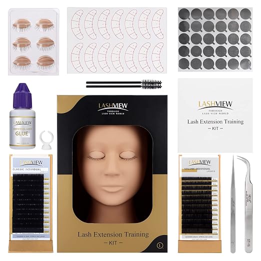 LASHVIEW Lash Extension Kit, Eyelash Extension Kit, Professional Eyelash