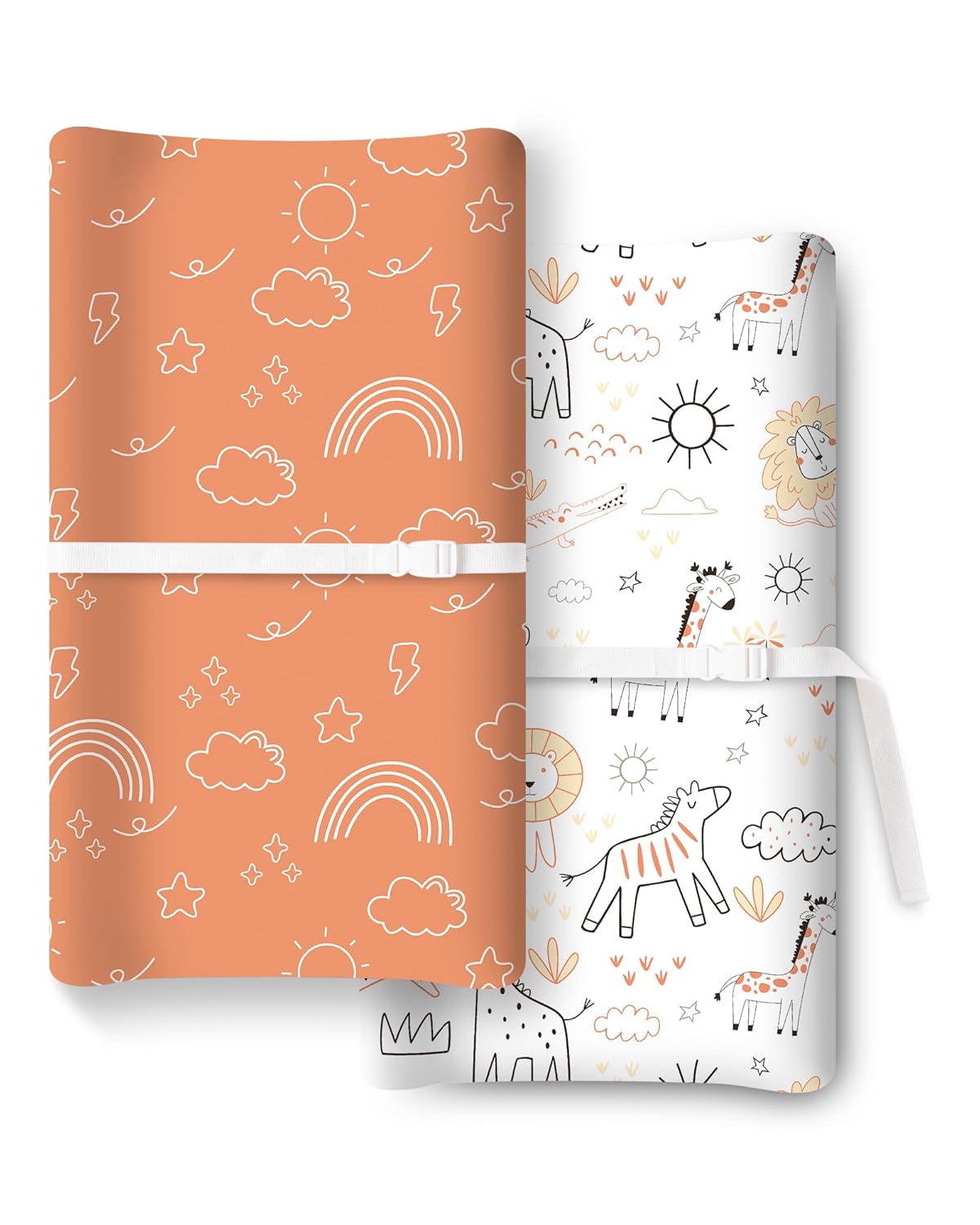 Baby Changing Pad Cover for Girls Boys, Baby Diaper Change Table Pad Covers, Fits Standard Changing Tables, 2 Pack