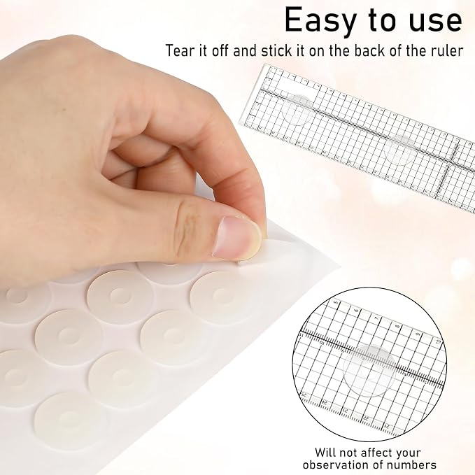 144pcs Non-Slip Silicone Grips for Quilt Templates, Quilting Rulers, Adhesive