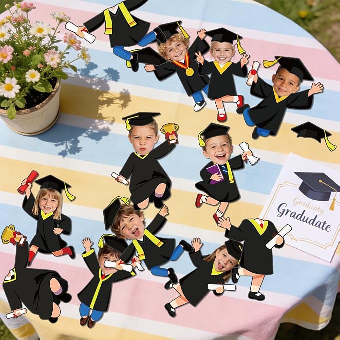 90 Set Graduation Hat Gown Cutout Graduation Bulletin Board Decoration Black