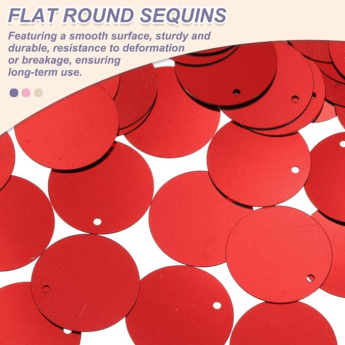 MECCANIXITY 700 Pcs Flat Round Sequins 15mm/0.6 Inch Loose Paillettes Craft