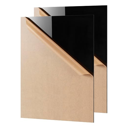 KAITELA Black Cast Acrylic Sheet 8" x 12" x 1/8" Thick, Laser Cutting,