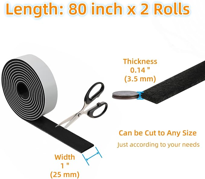 Felt Strips with Adhesive Backing – Furnigear Heavy Duty Cuttable Felt Tape