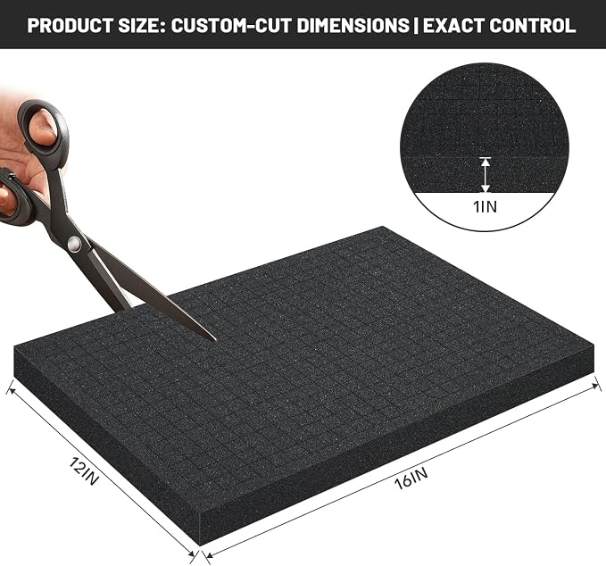 2 PCS 16x12x1 Inch Pick and Pluck Foam Inserts