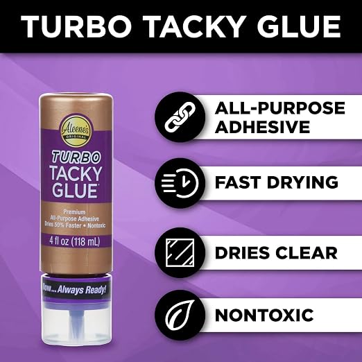 Aleene's Turbo Tacky Glue for Crafts in Always Ready Bottle, Strong Bond