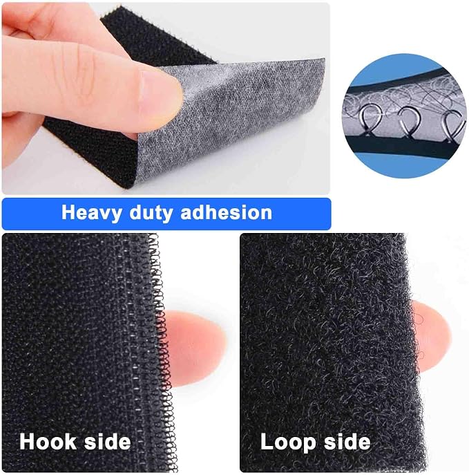 Hook and Loop Tape 1in x 20ft, Slef Adhesive Interlocking Strip, Mounting Tape