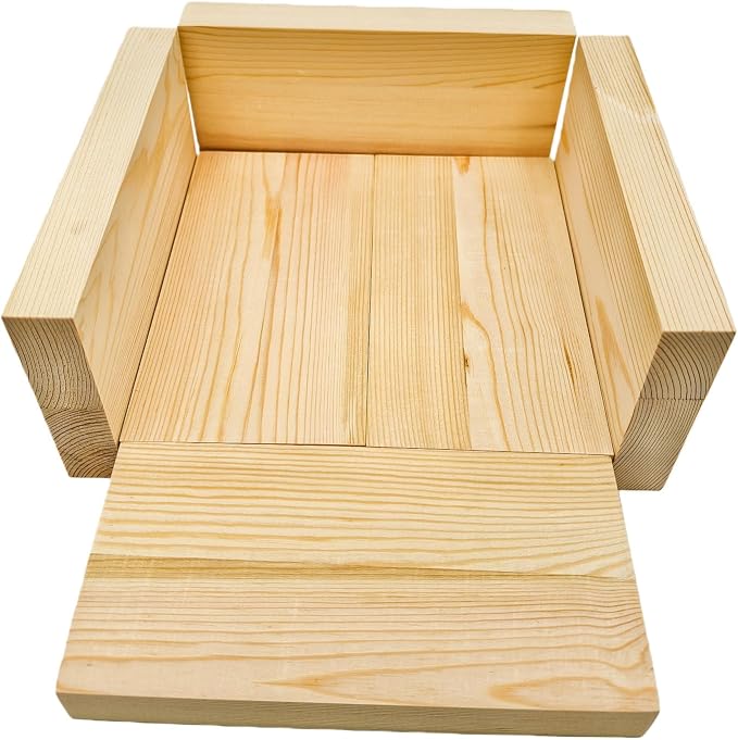6PCS Rectangle Wood Boards Unfinished Wood Blocks