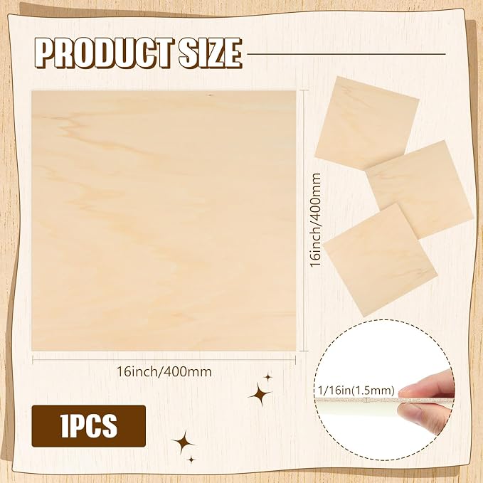 Riakrum Basswood Sheets Plywood Board Unfinished Wood Boards