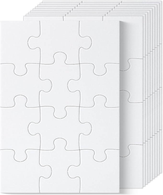 Mr. Pen- Blank Puzzle, 10 Pack, 12 Pieces/Pack, 5.5" x 8.1" | Blank Puzzles to