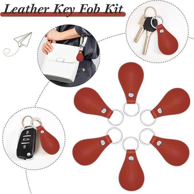 Taiyin 30 Pcs Leather Key Fob Kit