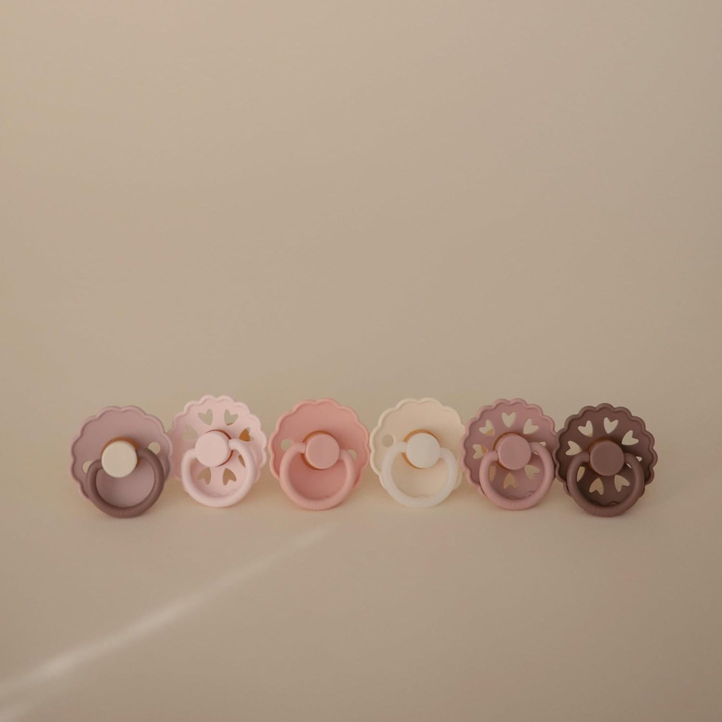 FRIGG SilkySoft Silicone Baby Pacifier 6-Pack Blooming Love | Made in Denmark | BPA-Free (0-6 Months)